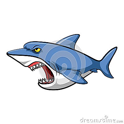 Blue shark cartoon Vector Illustration