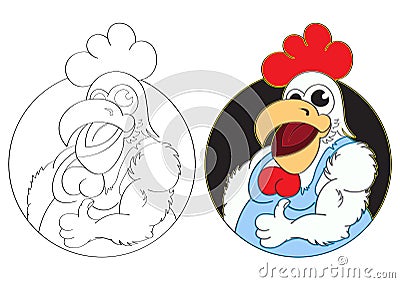 Illustration bodybuilder cock. Vector Illustration