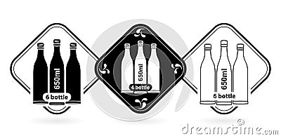 Illustration of a bottle liters icon. with isolated white backgrounds Packaging symbol set collection Vector Illustration