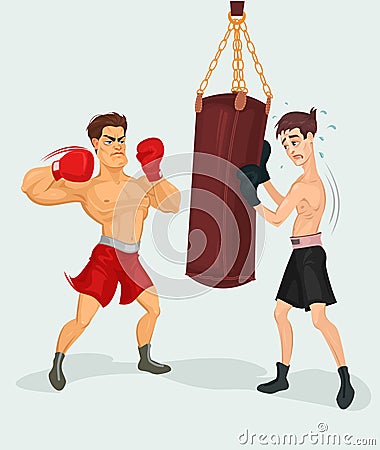 illustration of a boxer Cartoon Illustration