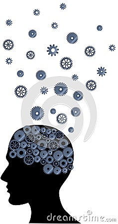 Illustration of a brain with many ideas Stock Photo