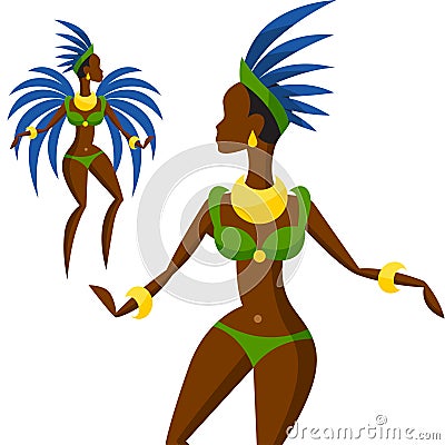 Illustration of brazilian carnival girl Vector Illustration