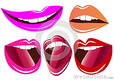 Illustration bright smiling lips Vector Illustration