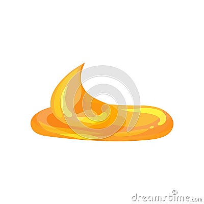 Bright yellow-orange sweet honey puddle. Organic and healthy product. Natural sticky liquid. Flat vector design Vector Illustration