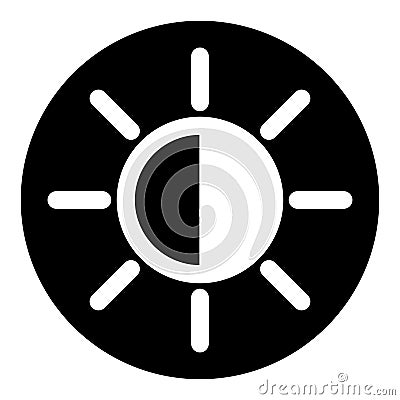 Brightness black circle icon Vector Illustration