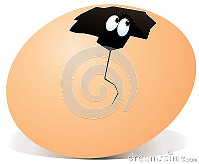 Illustration of broken egg with surprise inside Vector Illustration