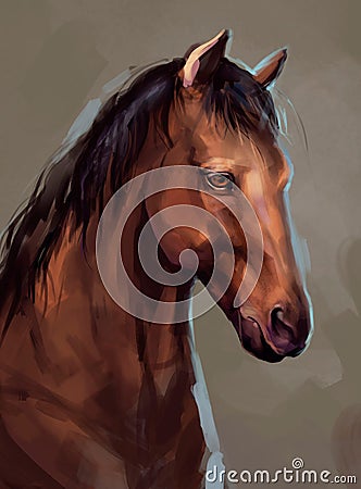 Illustration of a brown horse Stock Photo