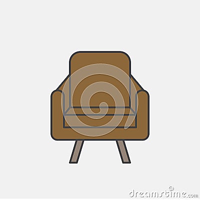 Illustration of brown sofa chair Stock Photo
