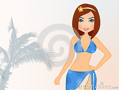Brunette girl in bikini Stock Photo