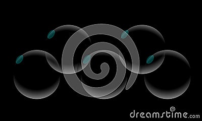 White bubbles on black background Vector Illustration