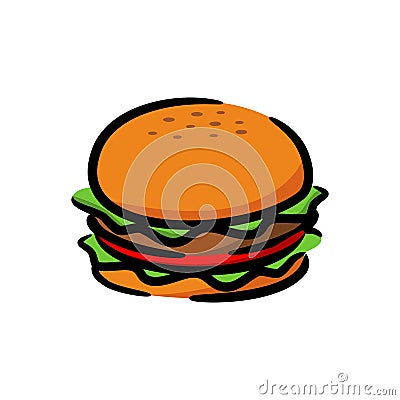 Illustration of a burger. good for burger restaurant or any business related to burger Vector Illustration