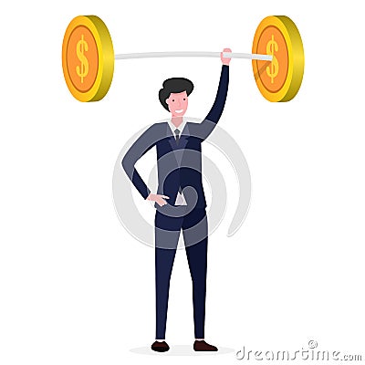 Illustration of business financial fitness Vector Illustration