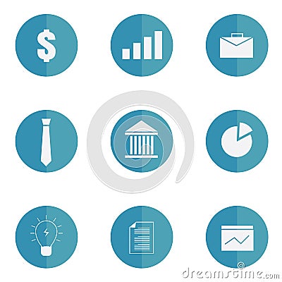 Illustration business icon set flat design Vector Illustration