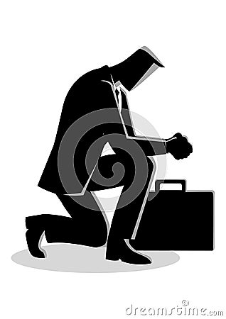 Illustration of a businessman praying Vector Illustration