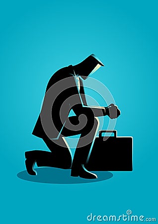 Illustration of a businessman praying Vector Illustration