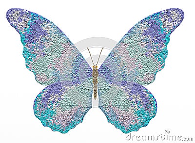 Illustration butterfly on a white background. Cartoon Illustration