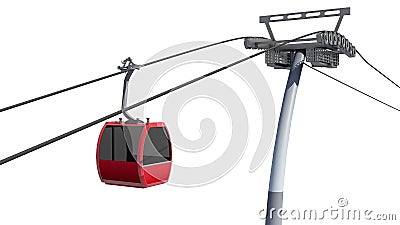 Illustration of Cableway Cartoon Illustration