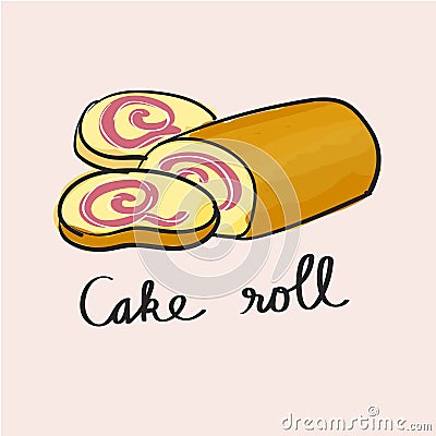 Illustration of cake roll pastry sweet dessert Stock Photo