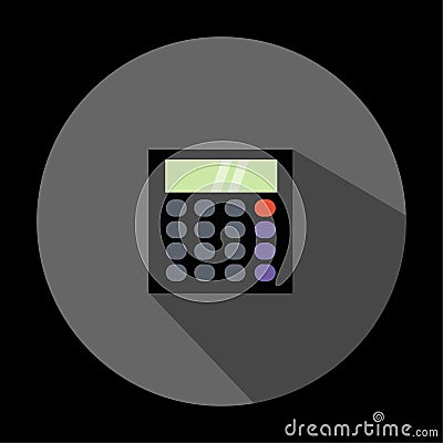 Illustration is a calculator icon. Can be used for media. Vector Illustration