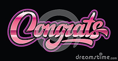 Illustration with calligraphic inscription. Congrats. Vector element for design Vector Illustration