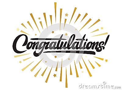 Illustration with calligraphic inscription. Congratulations. Vector element for design Vector Illustration