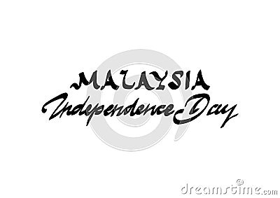 Illustration. Calligraphic Malaysia Independence Day, The holiday of August 31.Design of posters, greeting cards, brochures, flye Stock Photo