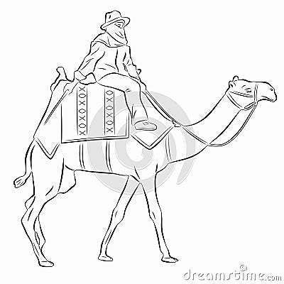 Illustration of a cameleer , vector draw Vector Illustration