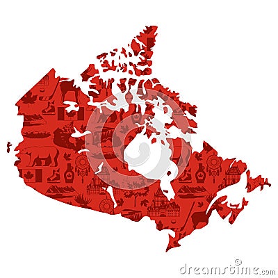 Illustration of Canada map. Vector Illustration