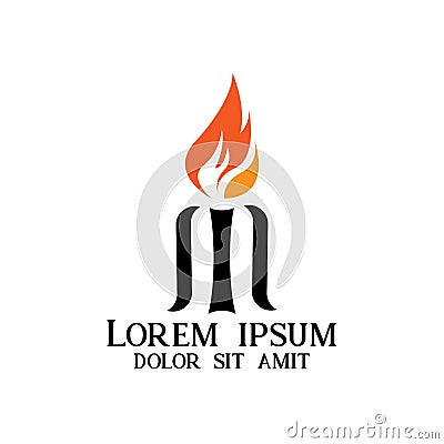 Illustration candle design logo vector Vector Illustration