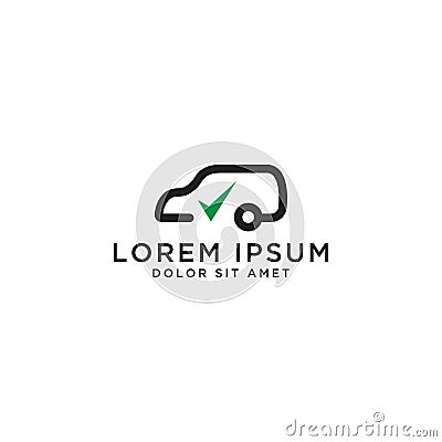 Car with check symbol Vector Illustration