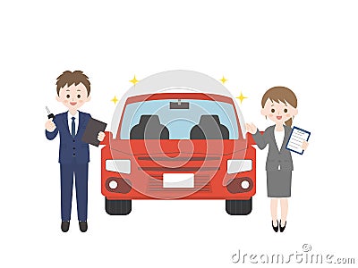 Car dealer1 Vector Illustration