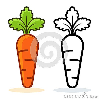 Carrot icon on white background Vector Illustration