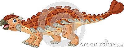 Cartoon ankylosaurus on white background Vector Illustration