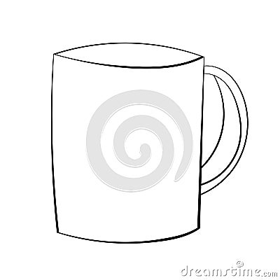 Cartoon Black and White Mug JPEG Stock Photo