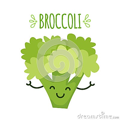 Illustration of a cartoon broccoli Vector Illustration