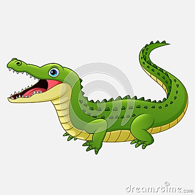 Cartoon crocodile isolated on white background Stock Photo