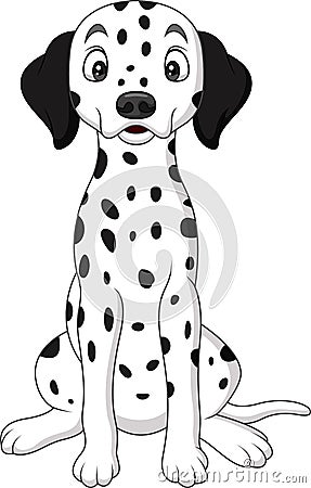 Cartoon cute dalmatian dog Vector Illustration