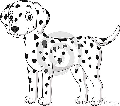 Cartoon cute dalmatian dog isolated on white background Vector Illustration