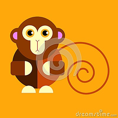 illustration cartoon cute monkey character happy wild mam Vector Illustration