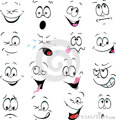 Illustration of cartoon faces Vector Illustration