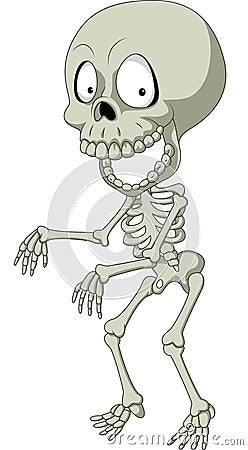 Cartoon funny human skeleton Vector Illustration