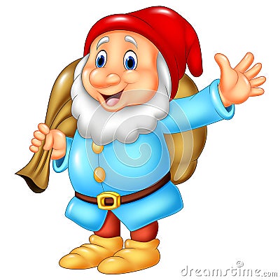 Cartoon happy dwarf Vector Illustration