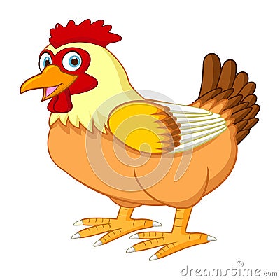 Cartoon hen posing Vector Illustration