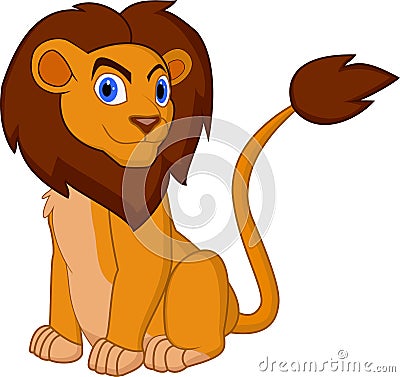 Cartoon lion pose Vector Illustration