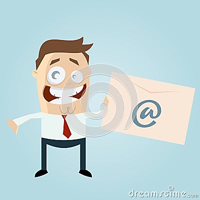 Man holding white envelope Vector Illustration