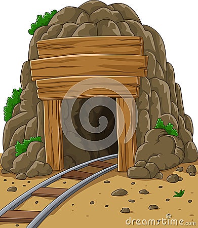 Cartoon mine entrance Vector Illustration