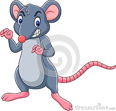 Cartoon rat with angry expression Vector Illustration