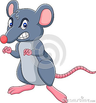 Cartoon rat with angry expression Vector Illustration