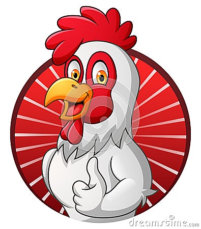 Cartoon rooster giving thumbs up Vector Illustration