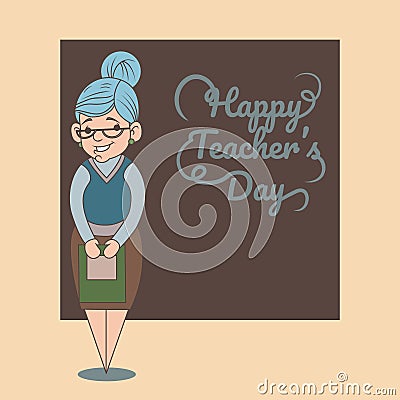 An illustration of cartoon teacher Vector Illustration